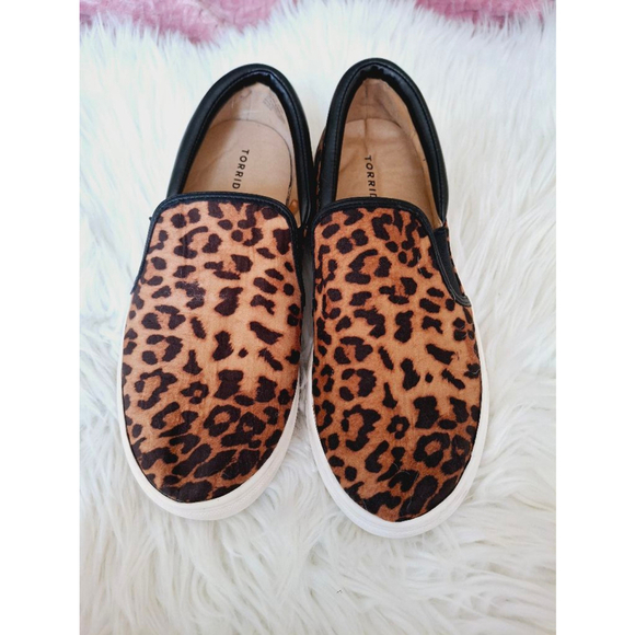 torrid Shoes - Women's Torrid Leopard Print Slip-On Sneakers Size 9W Brown